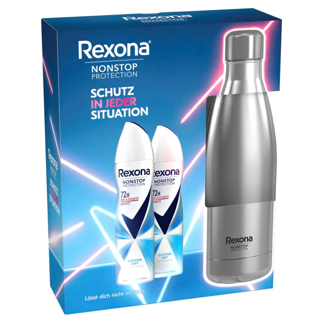 Rexona Cotton Dry Geschenkset Deospray 2x150 ml + Flasche