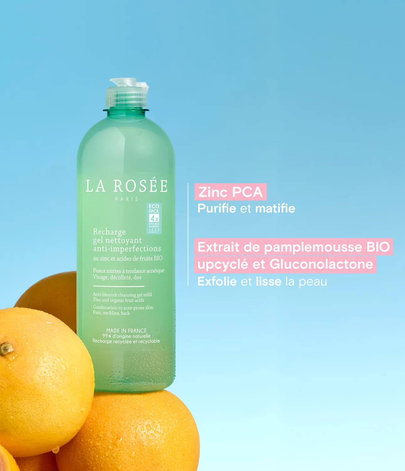 La Rosée Anti-Imperfections Reinigungsgel Nachfüllung Zink
