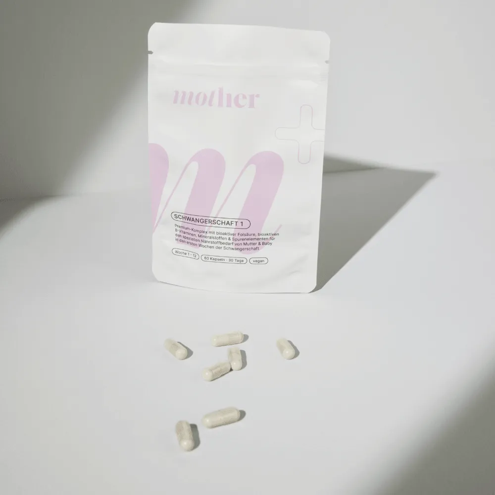 baybies mother+ Schwangerschaft 1 Premium-Komplex Kapseln mit Folat