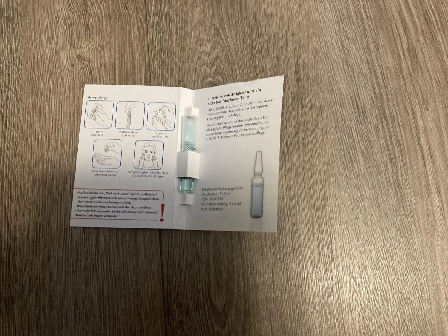 Rugard Hyaluron Ampullen 2 ml Serum mit Lifting-Effekt