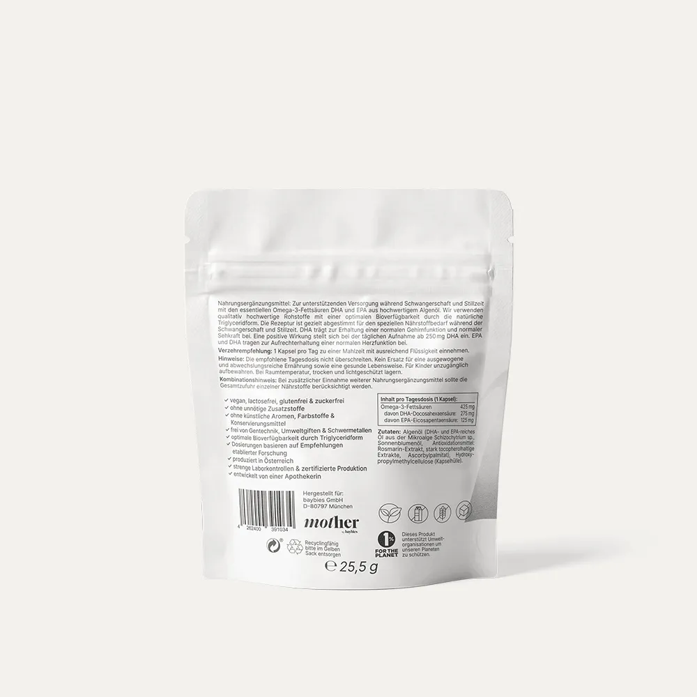 baybies mother+ Omega 3 vegan Kapseln Algenöl