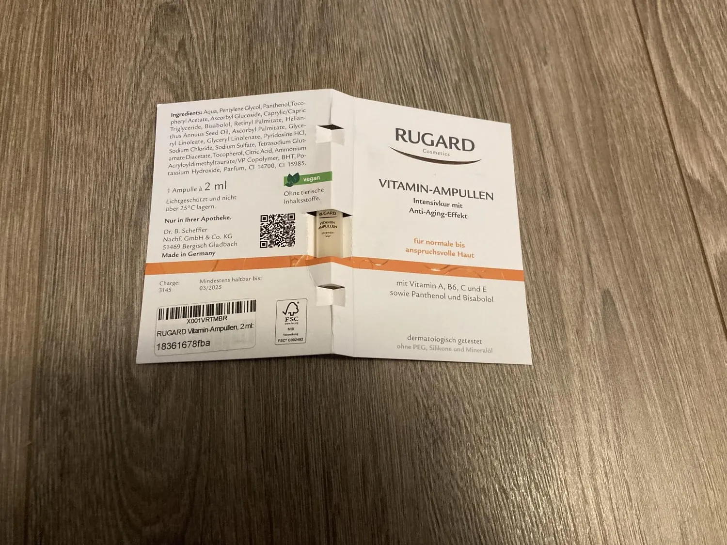Rugard Vitamin-Ampullen 2 ml Anti-Aging Kur Gesicht