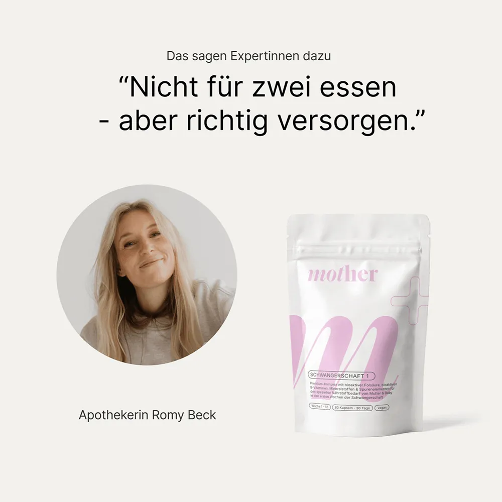 baybies mother+ Schwangerschaft 1 Premium-Komplex Kapseln mit Folat