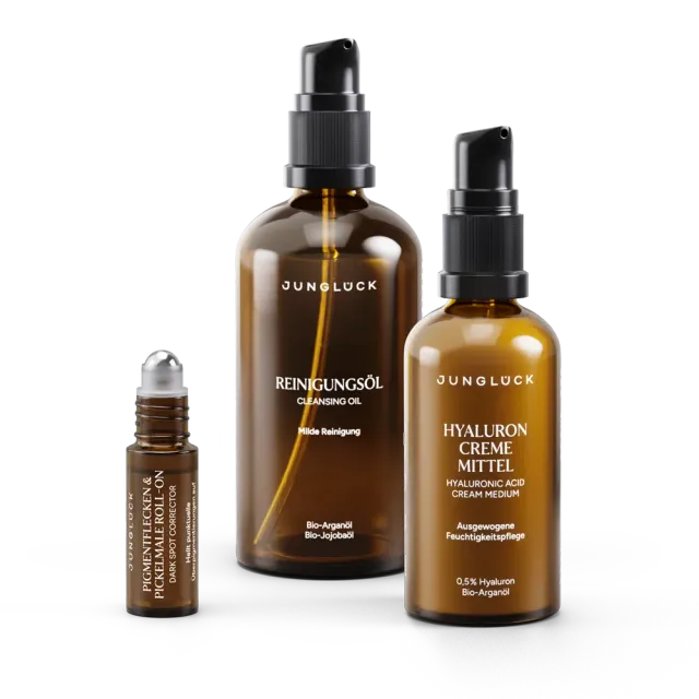 JUNGLÜCK Set Pigmentflecken Pickelmale Serum ohne Duftstoffe