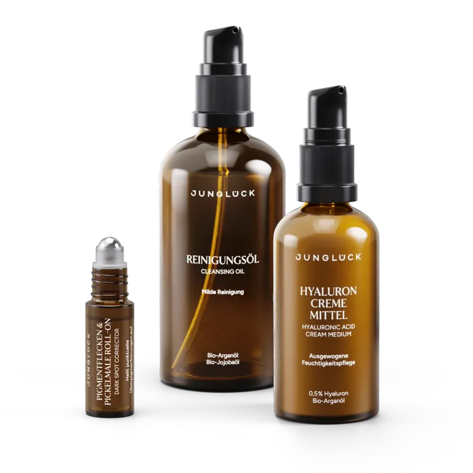 JUNGLÜCK Set Pigmentflecken Pickelmale Serum ohne Duftstoffe