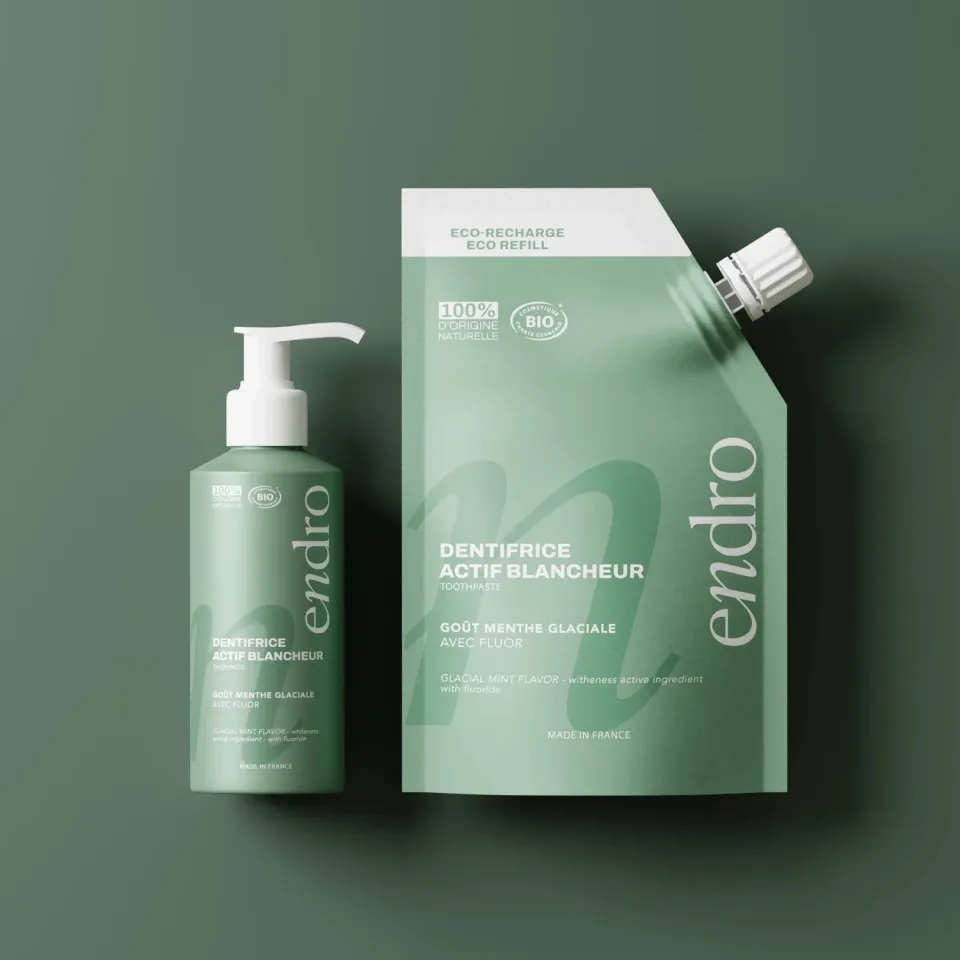 Endro Duo Zahnpasta Fluor Minze Nachfüllung Set