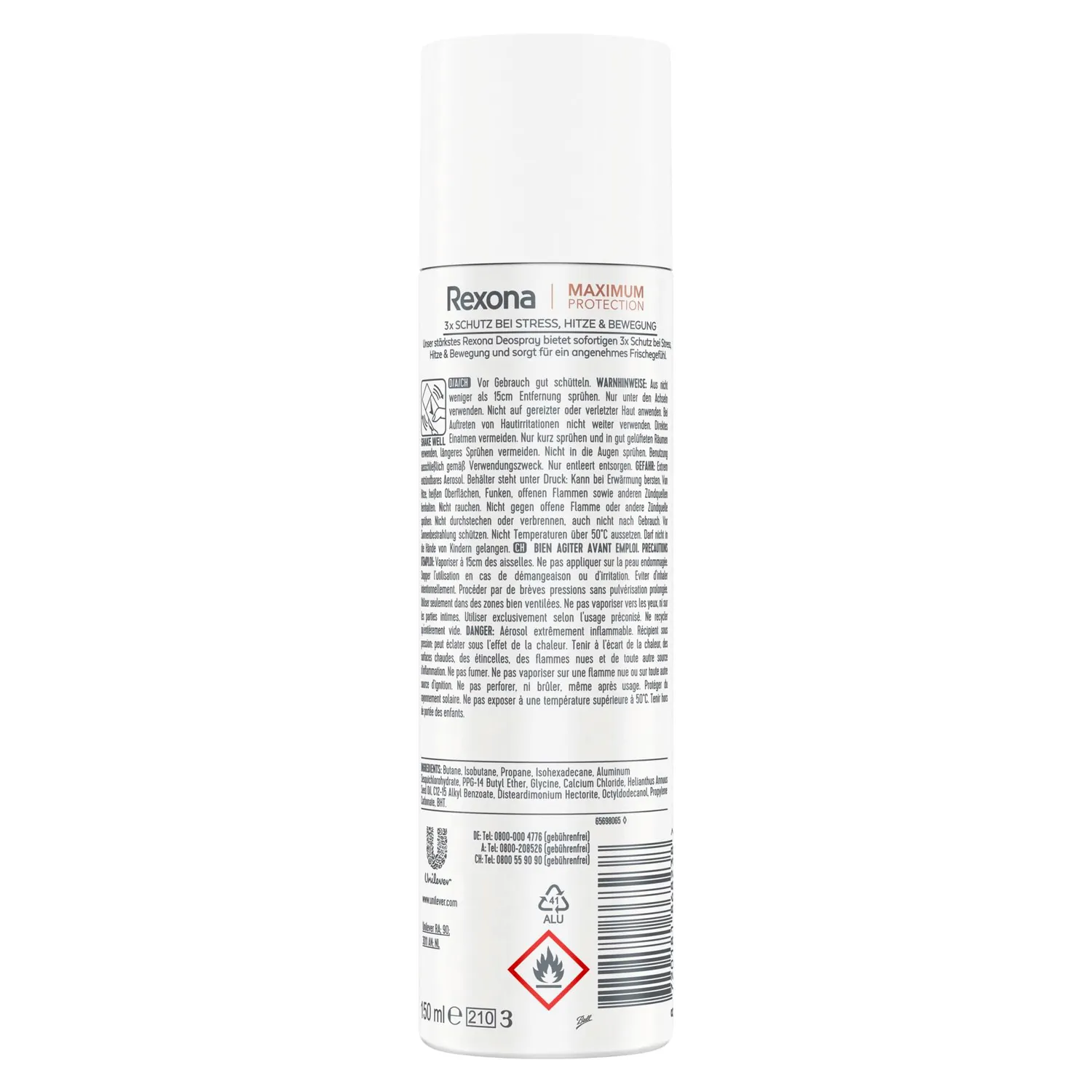 Rexona Maximum Protection Deo Spray 150 ml Fragrance Free