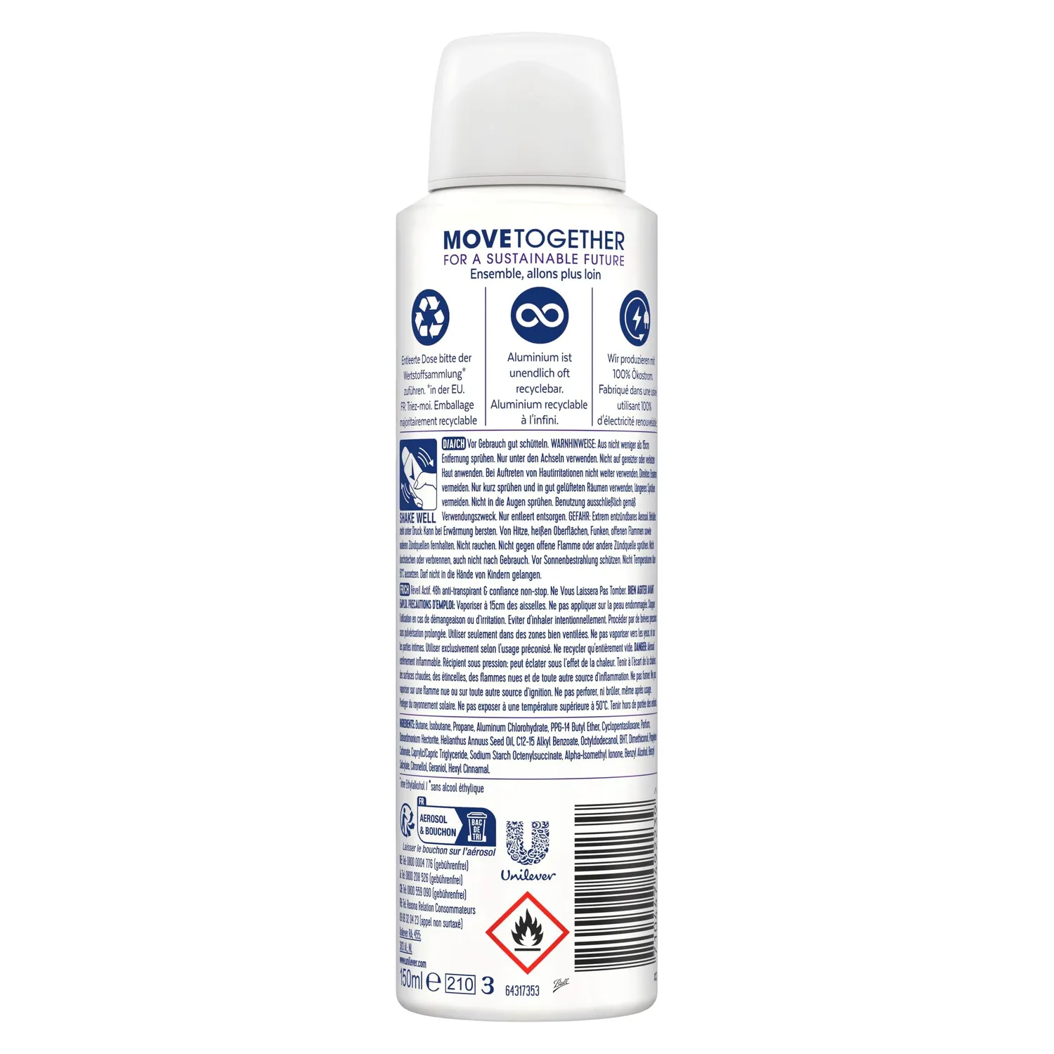 Rexona MotionSense Active Morning Deospray 6x150 ml