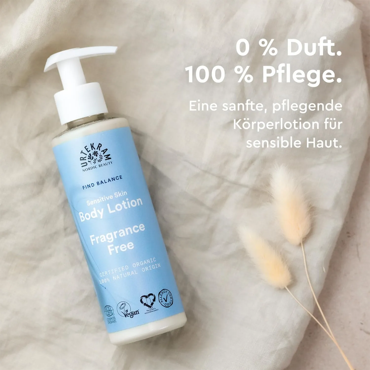 Urtekram Bodylotion ohne Parfüm 245 ml empfindliche Haut