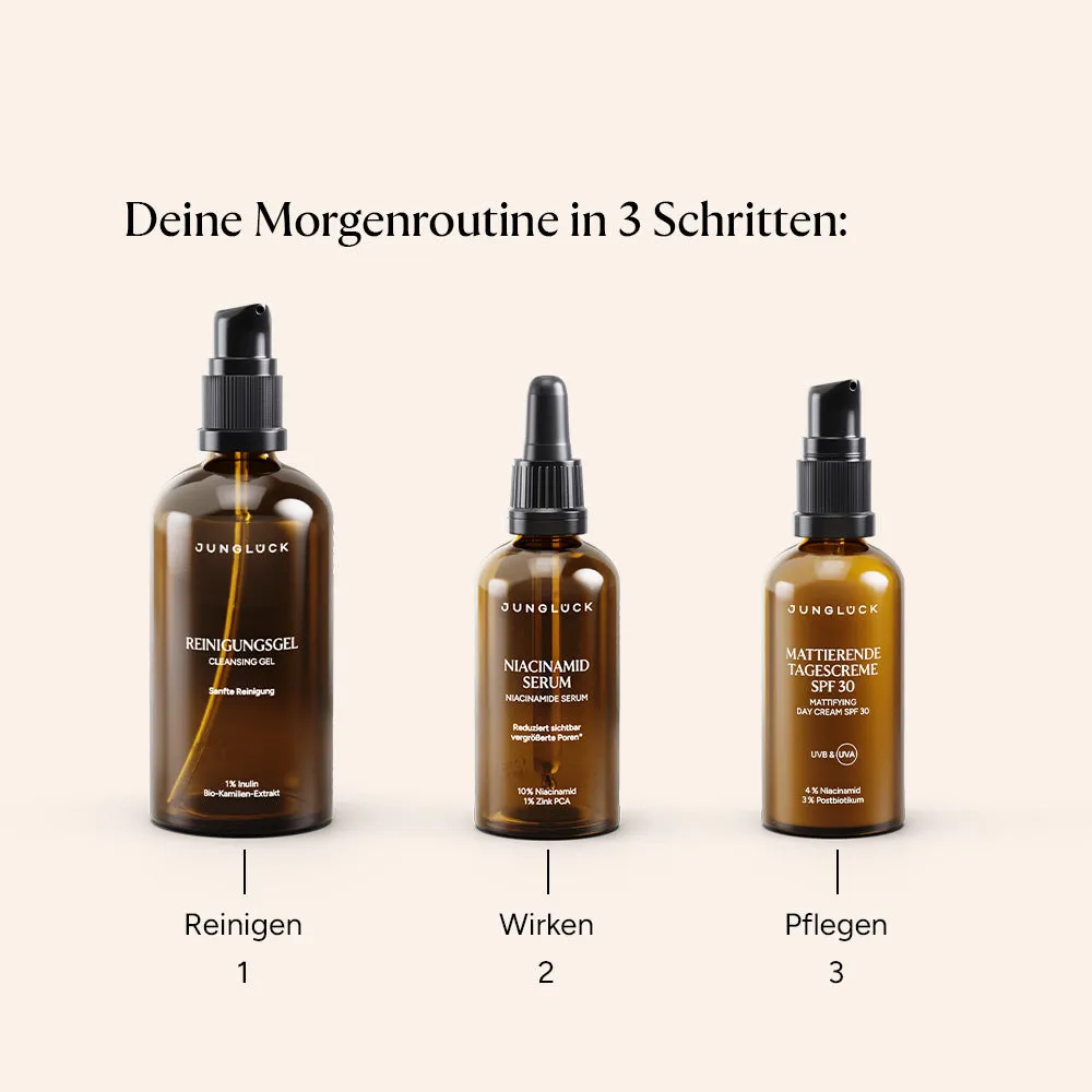 JUNGLÜCK Poren Verfeinern Set mit SPF Niacinamid ohne Duftstoffe
