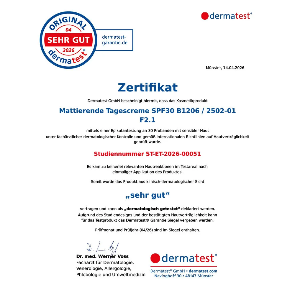 JUNGLÜCK Mattierende Tagescreme SPF 30 Gesicht 50 ml ölfrei