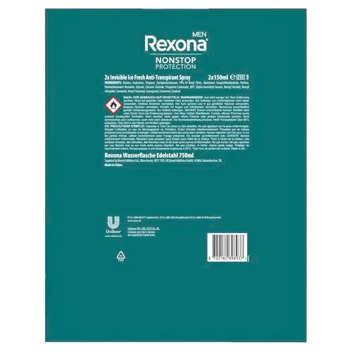 Rexona Men Invisible Ice Fresh Deo-Geschenkset 2x150 ml 72h Schutz